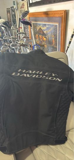 Mint condition, extra large, Harley Davidson, riding jacket, black, and gray