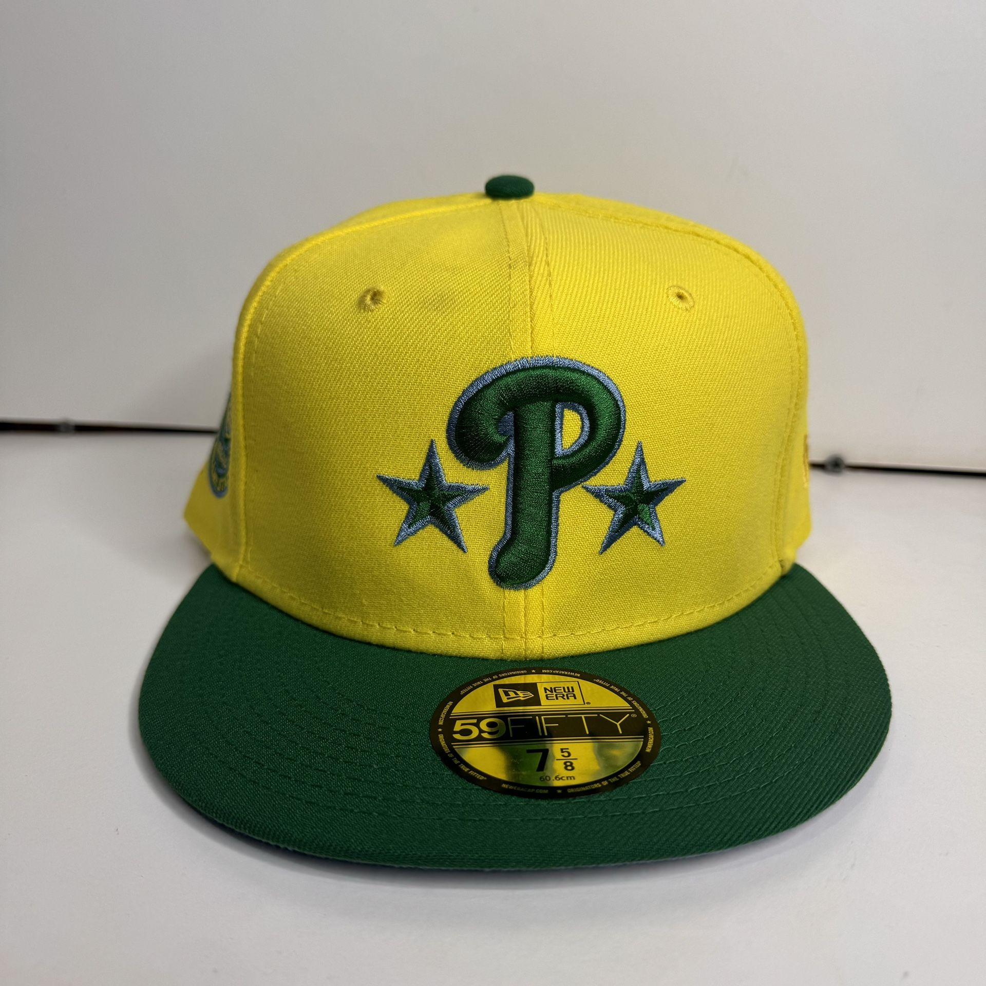 Size 7 5/8 NEW ERA PHILADELPHIA PHILLIES VETERANS fitted golden goal Brazil hat Fashion Hype Designer Streetwear Yzy Fog Assc Kith Cdg Supreme Team