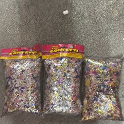 3 Jumbo Bags of Colorful Foil Confetti 30 Oz
