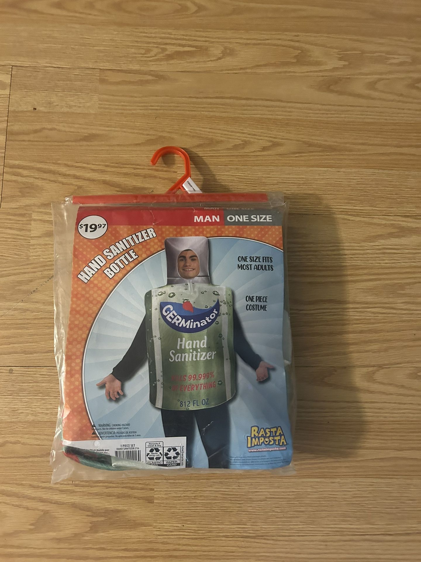 Germinator Hand Sanitizer Bottle Costume for Adults