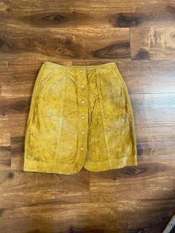 Vintage Mustard Suede Mini Skirt