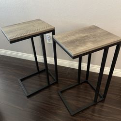 Metal & Wood Side End Tables Plant Stands