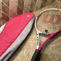 Pink Wilson Bag And Tennis Racket Breast Cancer 