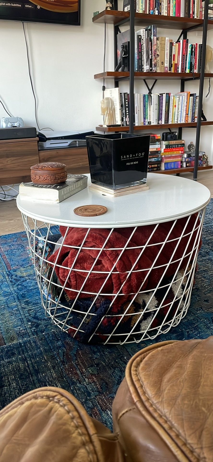 White coffee table with storage.OBO