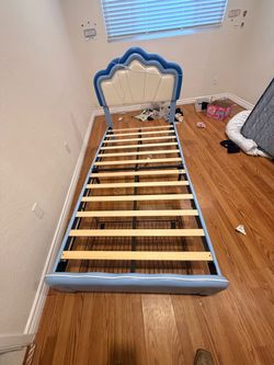 Twin bed frame with LED lights