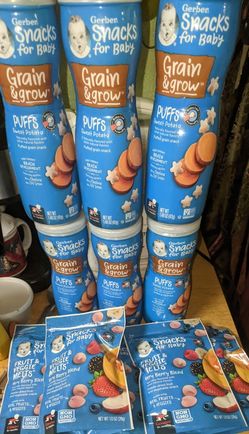 Baby Gerber snacks 5 For $10.