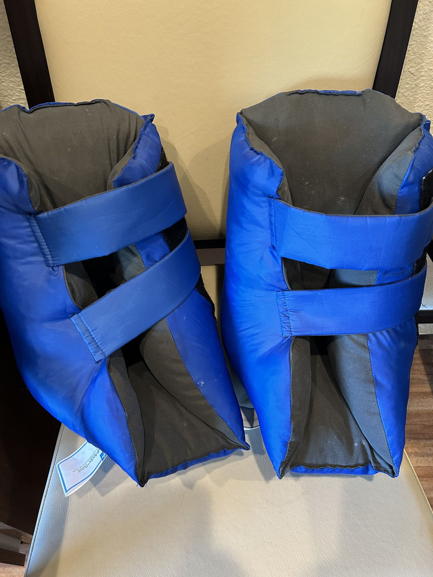 Blue Heel Protecting Boots And 2 Pressure Relieving Pillow Wedges 
