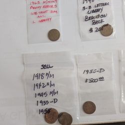 Pennies No Mint ,Errors, Color