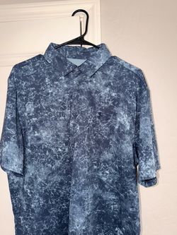 Men’s Large Under Armour Blue Marble Print Polo Shirt