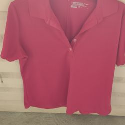 Nike XL Dri-Fit Red Short Sleeve Polo Style Golf Shirt