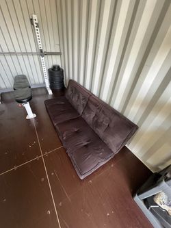 Black Fabric Futon Sofa