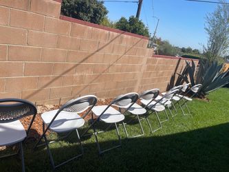 Outdoor foldable chairs and table