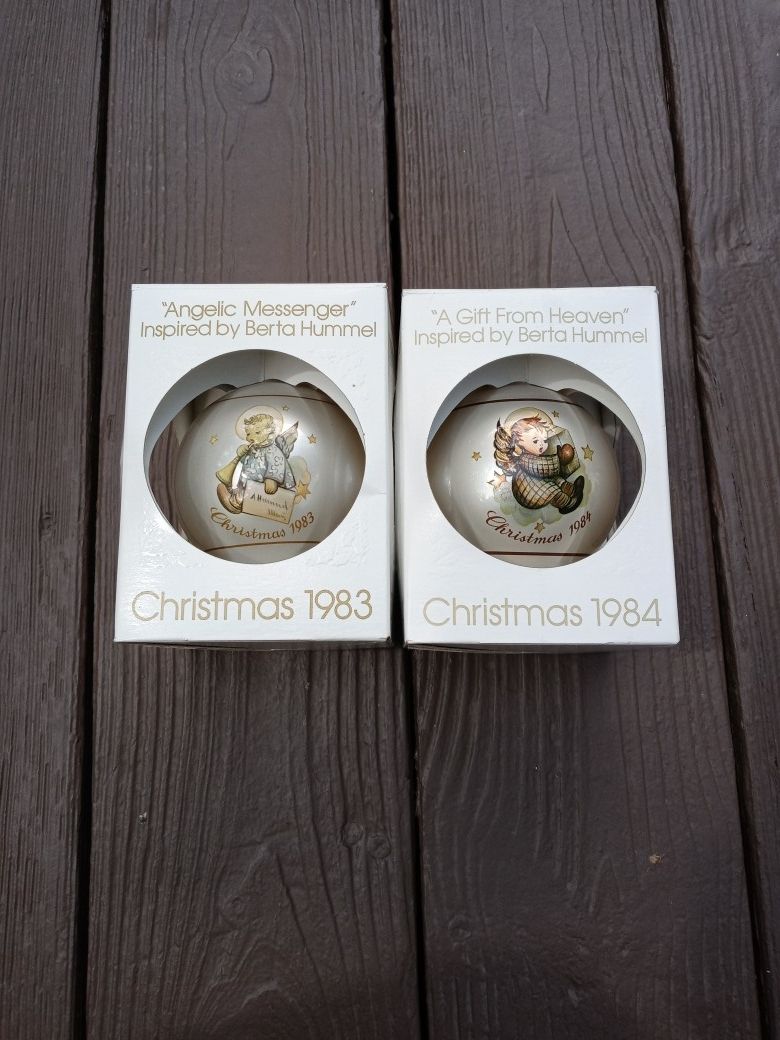 2 Berta Hummel 1983 and 1984 Glass Ornamentsa