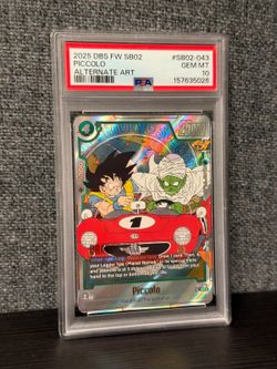 PSA 10 Piccolo SB02-043 SR Alt Art Dragon Ball Fusion World Manga Booster SB02