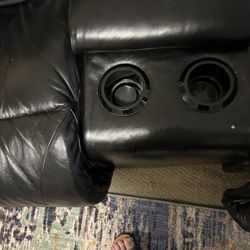 Black Leather Sofa Like New