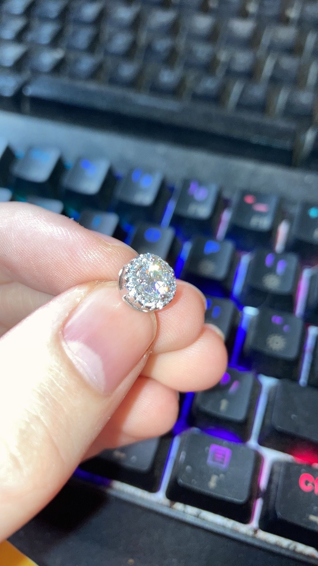 Moissanite Halo Earrings (Gra Certified)