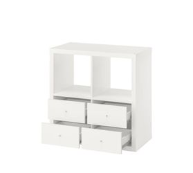 Shelving unit, with 4 drawers/white, 30 1/8x30 1/8 "