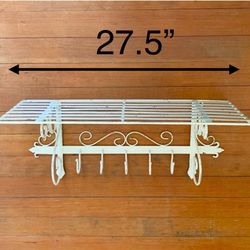 White Wrought Iron Wall Shelf 