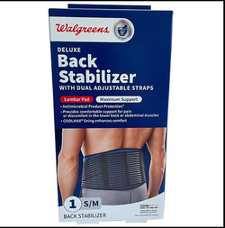 Walgreens Deluxe Back Stabilizer Support Belt Dual Adjustable Straps Size S/M