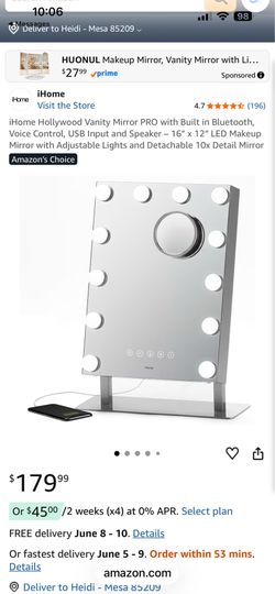 IHome Hollywood Vanity Mirror PRO