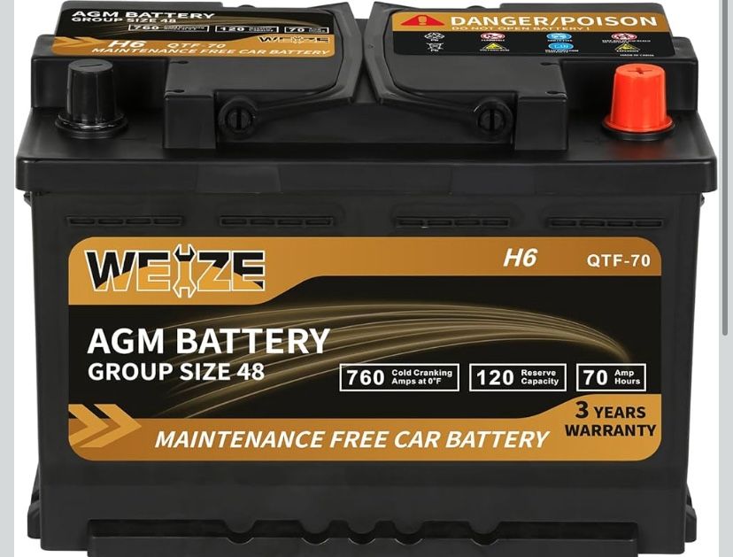 Weize Platinum AGM battery 48-12v 70ah H6 size 48