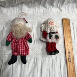 MCM Kitschy Santa yarn beard, and Rustic Santa Xmas Ornaments