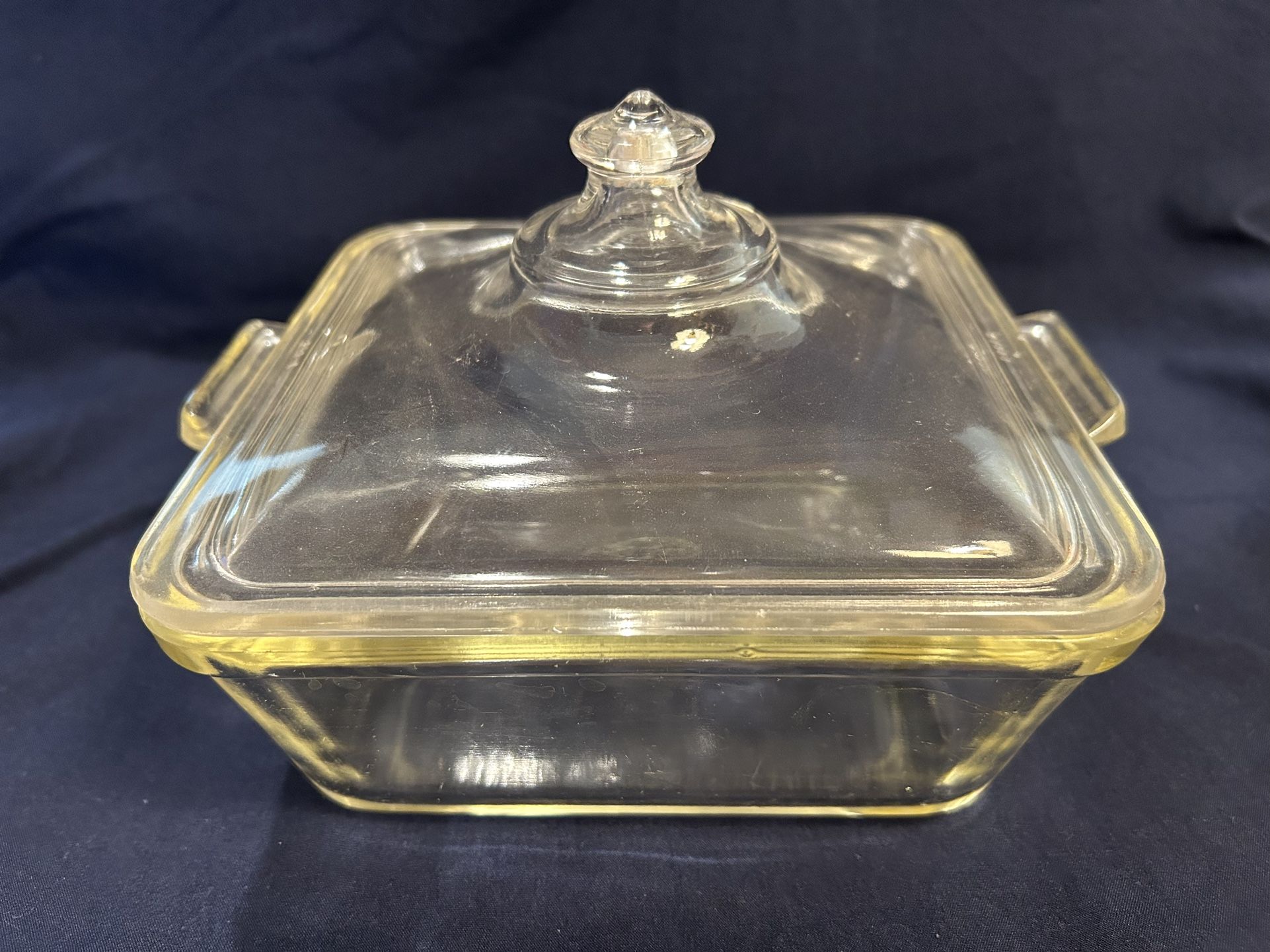 Vintage Pyrex Glass Sqaure Casserole Dish with Lid 653-C