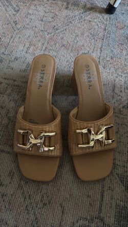 Slide mule with buckle brand new