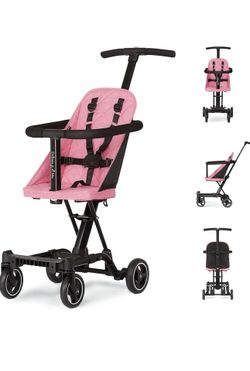 Dream On Me Lightweight and Compact Coast Rider Stroller with One Hand Easy Fold, Adjustable Handles and Soft Ride Wheels, Pink, 365-PINK