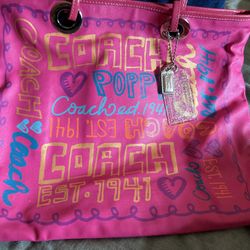 Coach Pink Poppy Graffiti Purse/Shoulder Bag