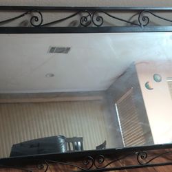 Beautiful Black Wrought Iron Frame Mirror 