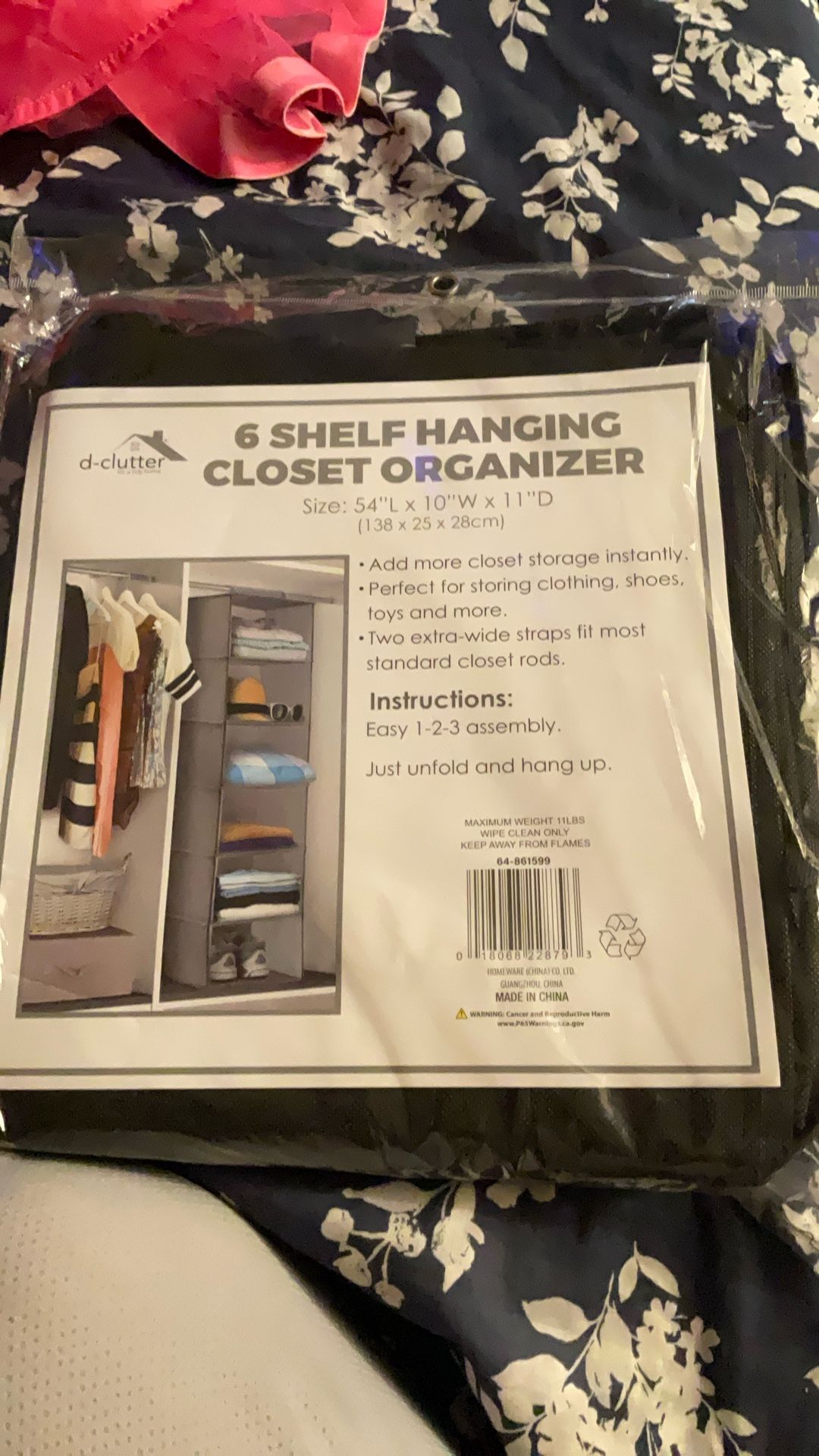 6 Shelf Hanging Closet Organizer