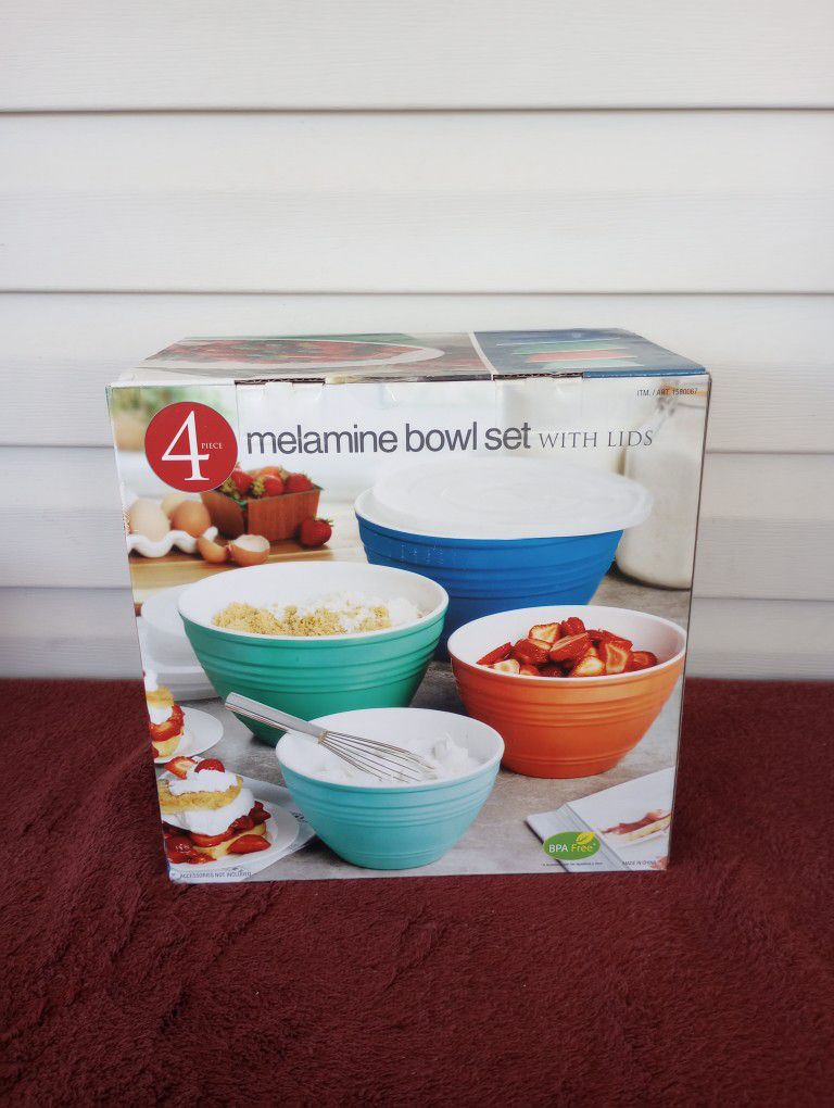 Pandex 4-piece melamine mixing bowls with lids 