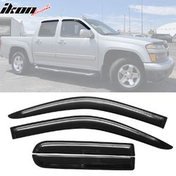 Fits 2004-2012 Chevy Colorado GMC Canyon Crew Cab 4PCS Window Visors Acrylic Tape-On
