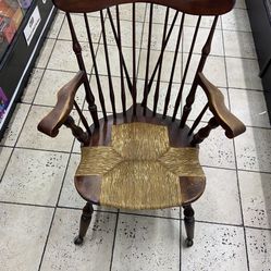 Antique Vintage Chair With Original Hardware Wheels