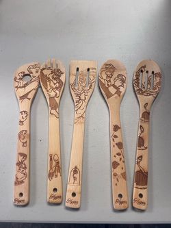 Beauty and the Beast Engraved Bamboo Utensil Set