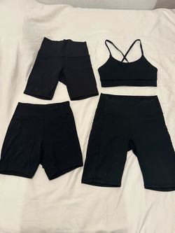 Lululemon/Fabletics Black Workout Set Sports Bra and Shorts