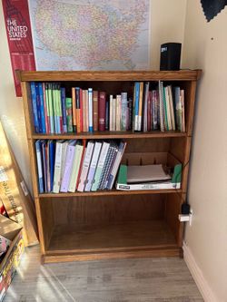 Three self solid wood bookcase