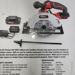 HYPER TOUCH 20V MAX LITHIUM ION CORDLESS CIRCULAR SAW