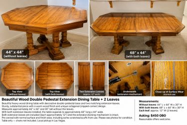 Heavy wood dining table