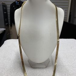 14K Yellow Gold Herringbone Chain (30”) 45 Grams 
