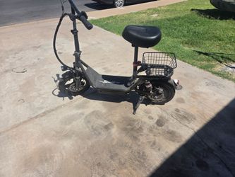 Electric Scooter with Seat and Basket