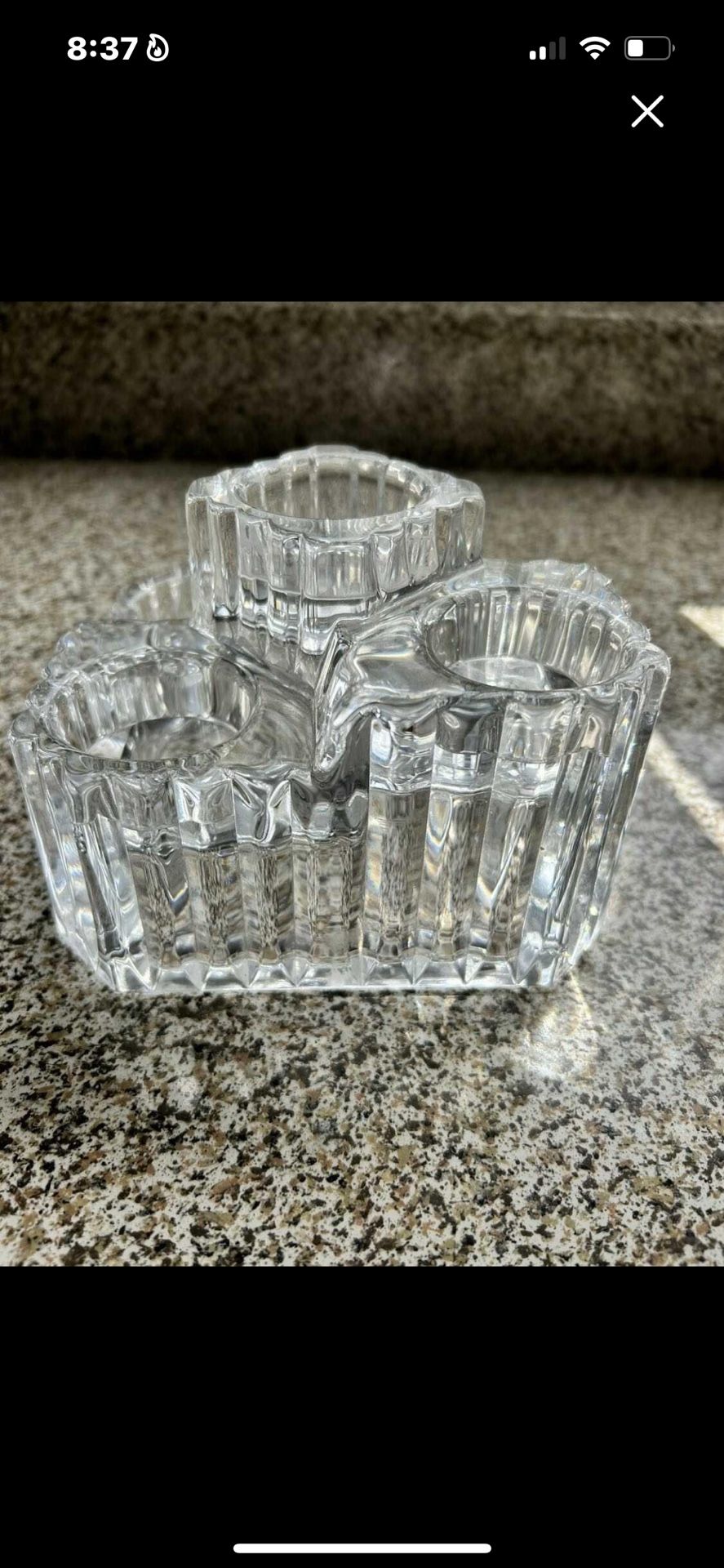 Heavy Glass Party lite candle holder