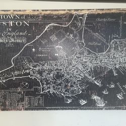 Map Of Boston; Wall Decor