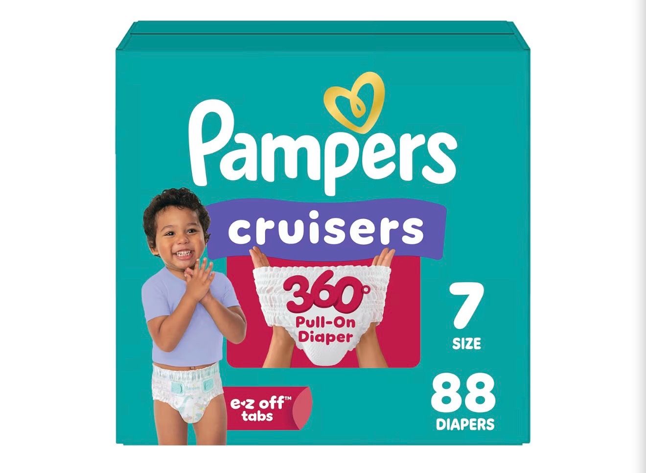 Pampers Diapers - Cruisers 360 - Size 7, 88 count Pull-On Diaper