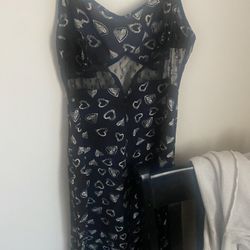 Small Brand New Black With White Hearts, Dress Tags On It Pick Up Only