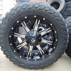 20X9 Black/Machined Fuel Rims LT 33 12.50 20 M/T Tires 6 Lug +20MM Offset