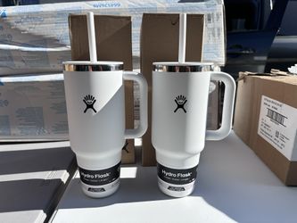 Hydro Flask 40oz All Around Travel Straw Tumbler - White: Double-Wall, BPA-Free