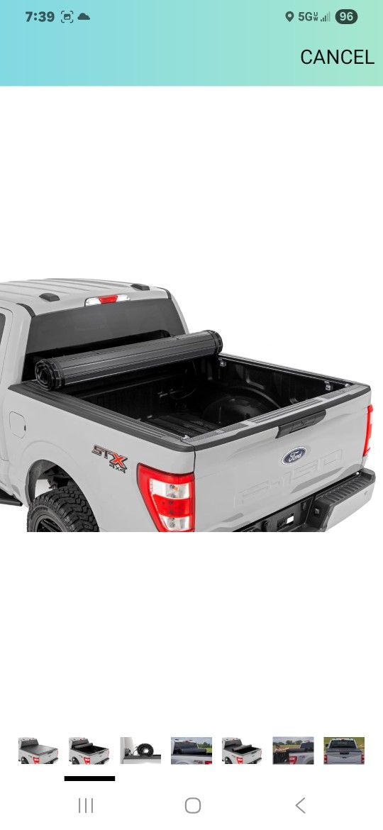 Rough Country Hard Roll-Up Tonneau Cover for Ford F-150 (2015-2025) F-150 Lightning (2022-2025) - Aluminum Truck Bed Cover, Fits 5'7 Bed (67")