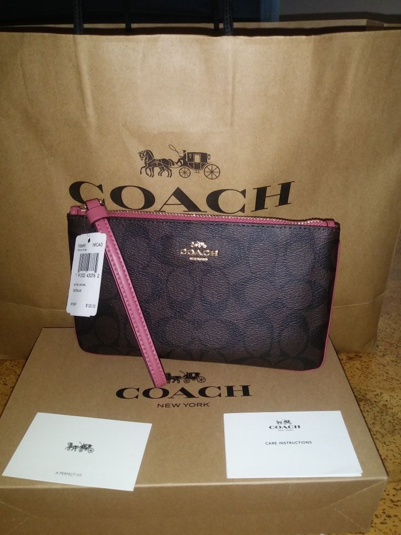 Authentic Large Coach Wristlet